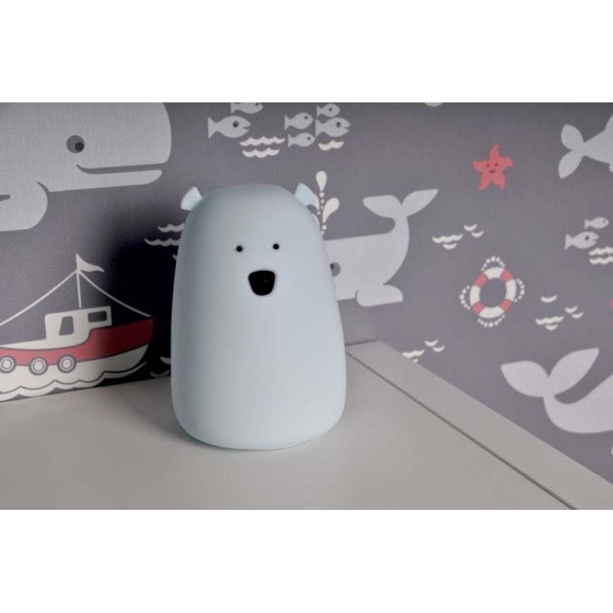 LED RGB Dečija dodirna lampica BEAR LED/0,8W/5V plava