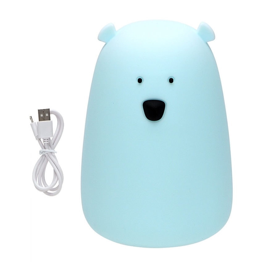 LED RGB Dečija dodirna lampica BEAR LED/0,8W/5V plava