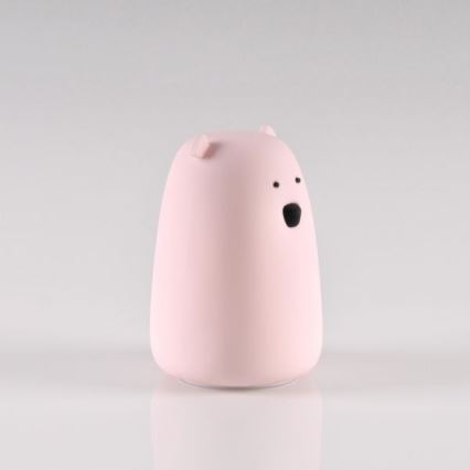 LED RGB Dečija dodirna lampica BEAR LED/0,8W/5V ružičasta + USB