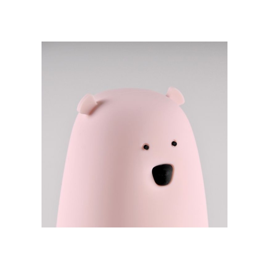 LED RGB Dečija dodirna lampica BEAR LED/0,8W/5V ružičasta + USB