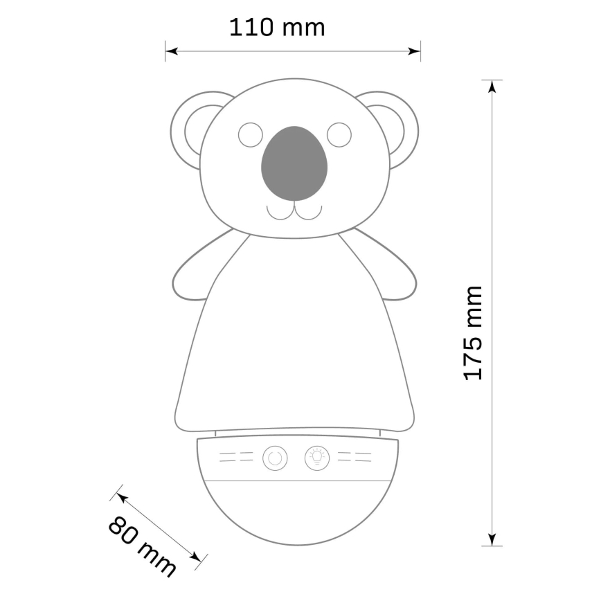 LED RGB dečija noćna lampica sa melodijom 3xAAA/5V koala