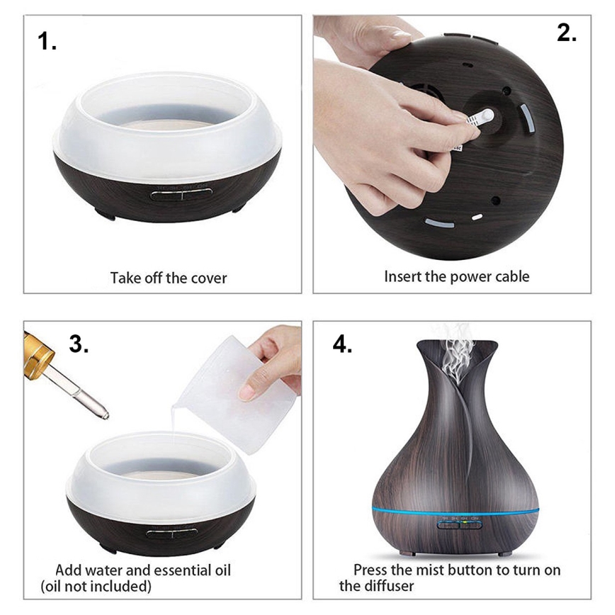 LED RGB ovlaživač vazduha i jonizator 400 ml