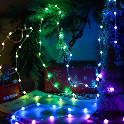 LED RGB prigušiva božićna zavesa WIZARD 400xLED/USB 2x2m + daljinski upravljač