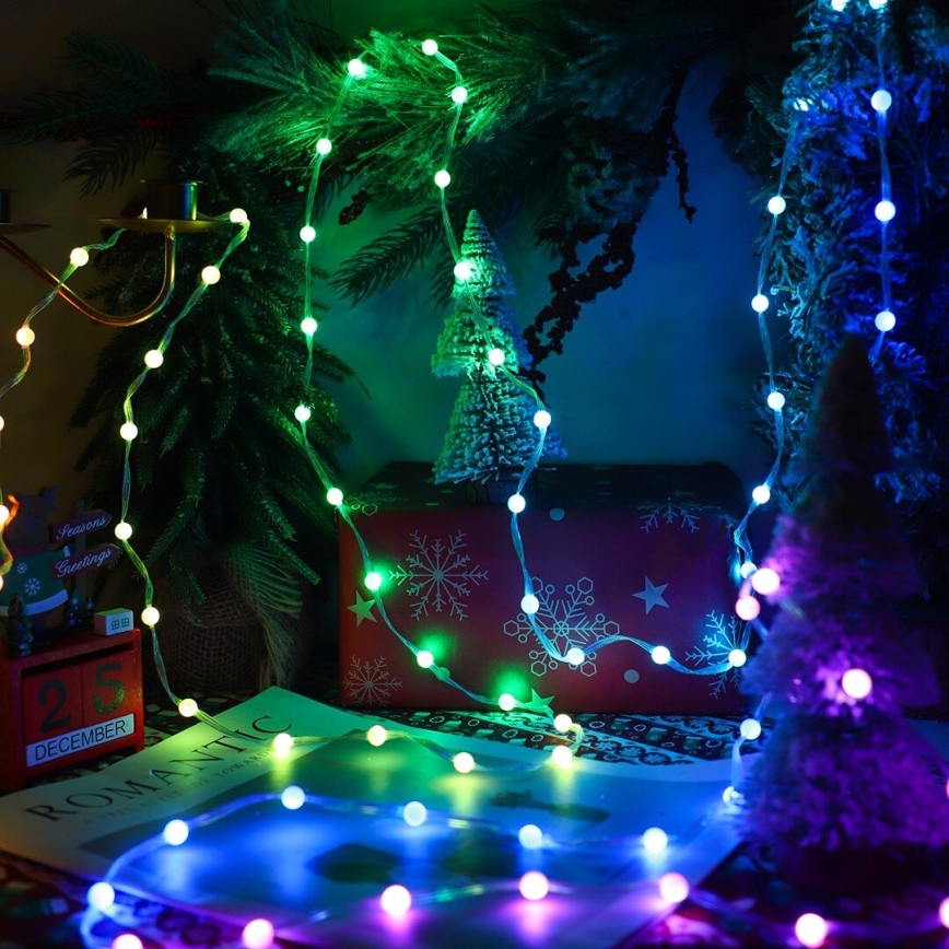 LED RGB prigušiva božićna zavesa WIZARD 400xLED/USB 2x2m + daljinski upravljač