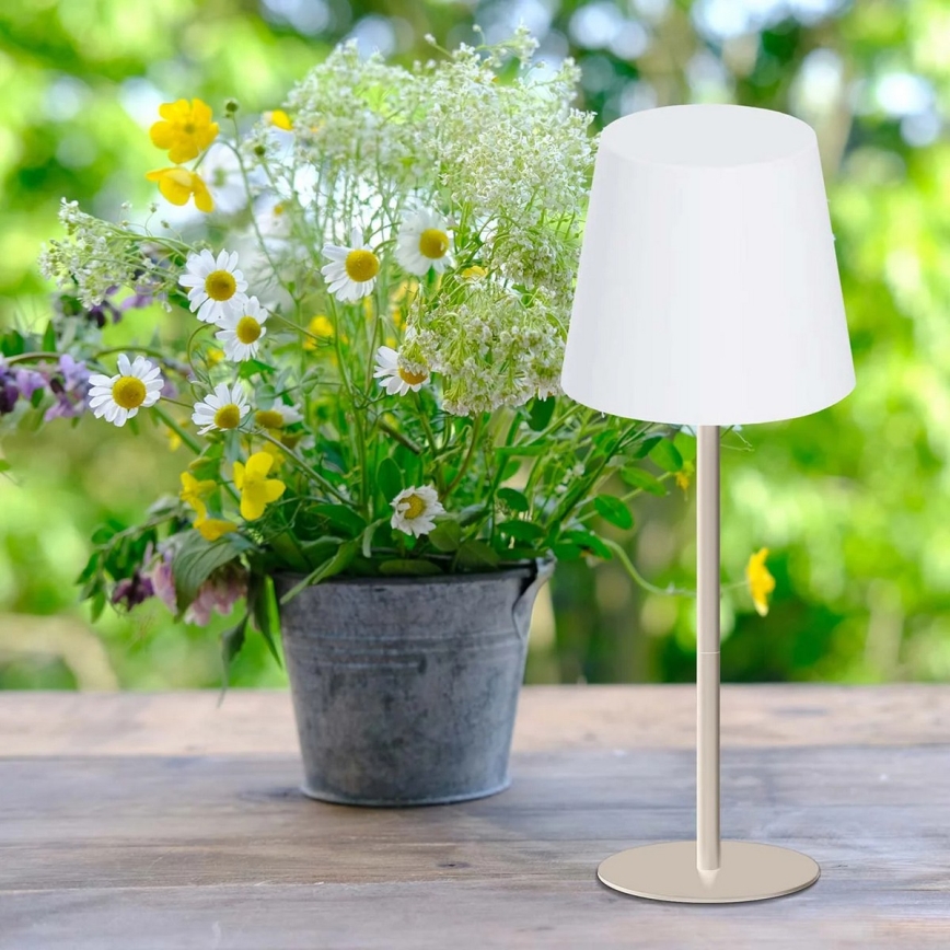 LED RGBW prigušiva spoljašnja stona lampa LUCIA, sa dodirnim upravljanjem, LED/2W/5V, 1800/2700/6500K, 3600 mAh, IP44, bež