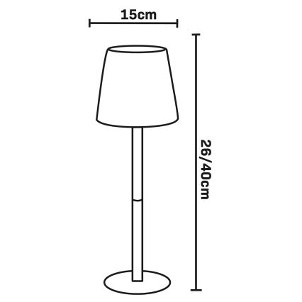 LED RGBW prigušiva spoljašnja stona lampa LUCIA, sa dodirnim upravljanjem, LED/2W/5V, 1800/2700/6500K, 3600 mAh, IP44, bež