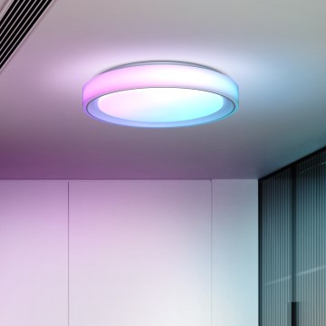 LED RGB prigušiva plafonska svetiljka FLOCO LED/30W/230V 3000-6500K + RGB/6W Ø 40 cm + daljinski upravljač
