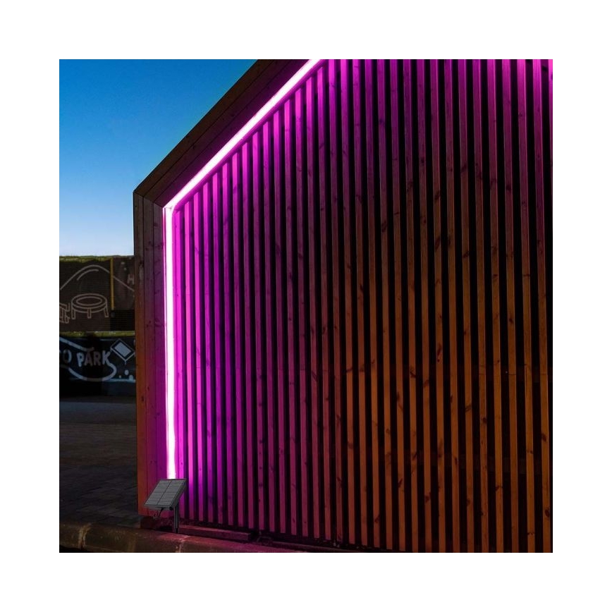LED RGB prigušiva solarna traka LED/1,2W/3,7V IP67 5m + daljinski upravljač