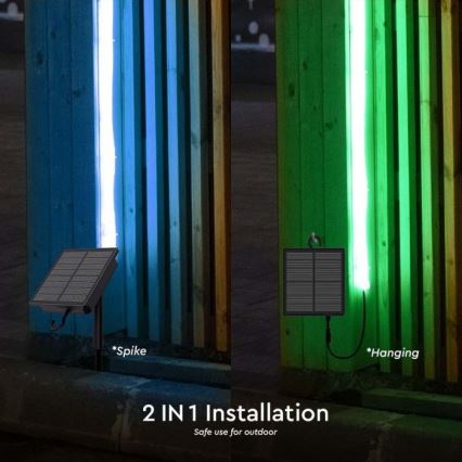 LED RGB prigušiva solarna traka LED/1,2W/3,7V IP67 5m + daljinski upravljač