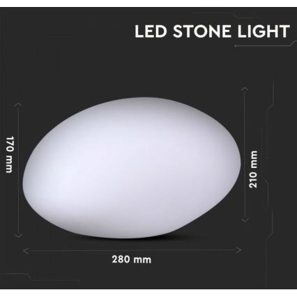 LED RGB prigušiva spoljna svetiljka LED/1W/5V 28cm IP67 1000 mAh + daljinski upravljač