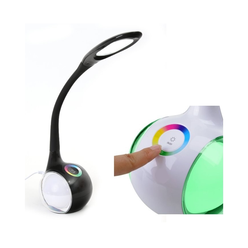 LED RGB prigušiva stona lampa LED/7W/230V crna