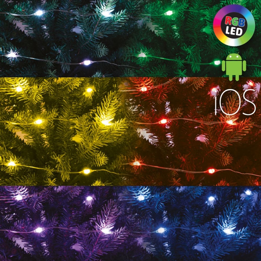 LED RGB prigušiva svetlosni lanac 200xLED/29 funkcija 20,4m
