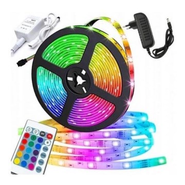 LED RGB prigušiva traka 5m LED/12W/12/230V IP44 + daljinski upravljač