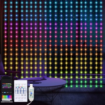 LED RGB prigušiva zavesa WIZARD 400xLED/USB 2x2m + daljinski upravljač