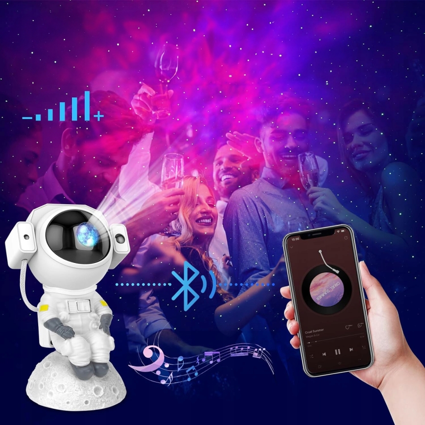 LED RGB projektor 3 u 1 LED/5 W/5 V 3000/4000/6000 K Astronaut + daljinski upravljač