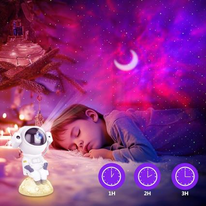LED RGB projektor 3 u 1 LED/5 W/5 V 3000/4000/6000 K Astronaut + daljinski upravljač