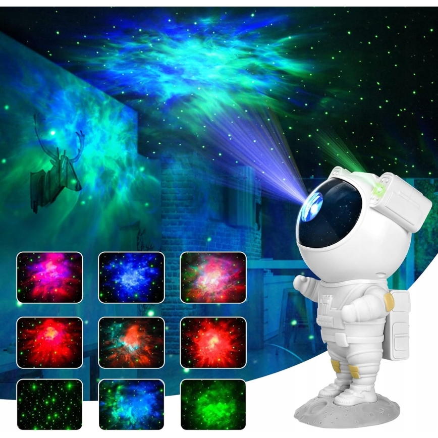 LED RGB projektor LED/5W/5V astronaut + daljinski upravljač