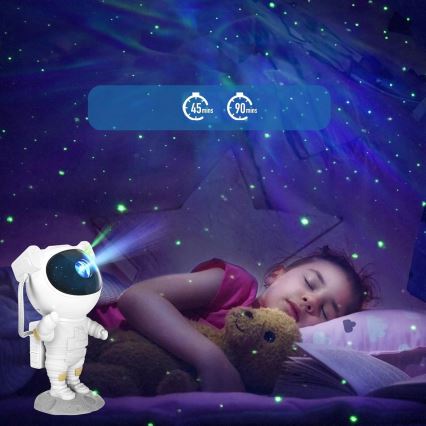 LED RGB projektor LED/5W/5V astronaut + daljinski upravljač