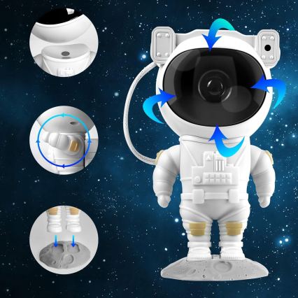 LED RGB projektor LED/5W/5V astronaut + daljinski upravljač