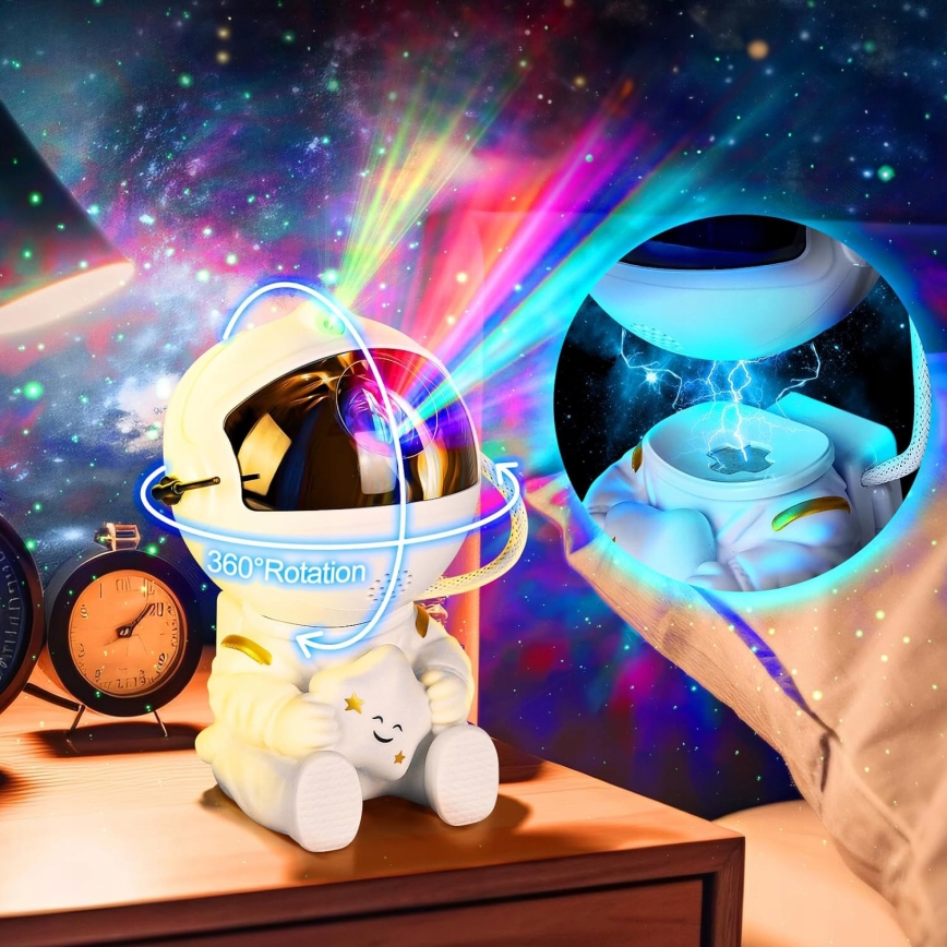 LED RGB projektor LED/5W/5V astronaut + daljinski upravljač