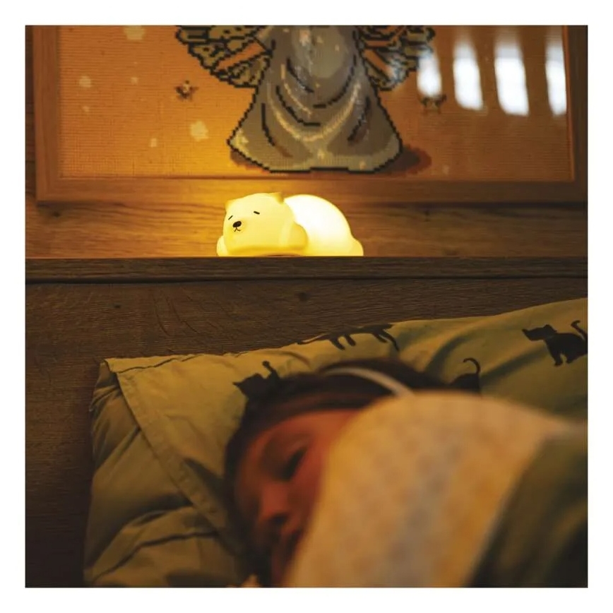 LED RGB punjiva dodirna noćna svetiljka LED/3,7V 1200 mAh medved