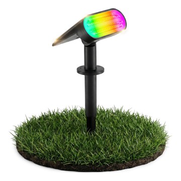 LED RGB Solarna lampa 2u1 LED/3,7V 1200 mAh IP54 crna