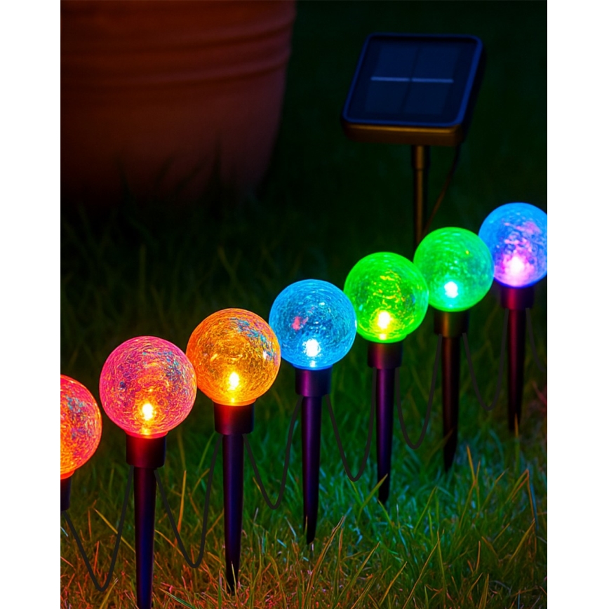 LED RGB solarna svetiljka 10xLED/1,2V 300 mAh IP44 crna