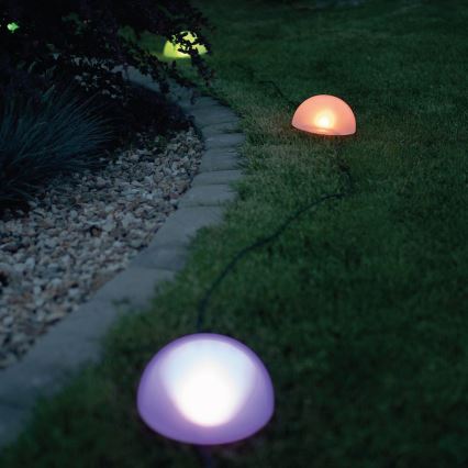 LED RGB solarna svetiljka HEMI LED/0,1W/1,2V 600 mAh IP44 bela
