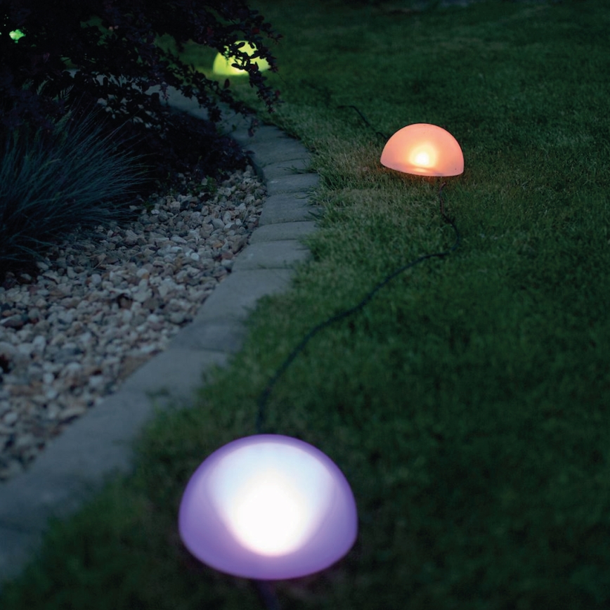 LED RGB solarna svetiljka HEMI LED/0,1W/1,2V 600 mAh IP44 bela