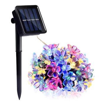 LED RGB solarni lanac 50xLED/0,12W/1,2V 1xAA IP44 600 mAh