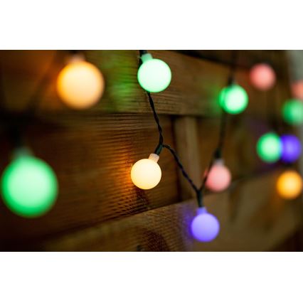 LED RGB solarni lanac PARTY 30xLED/1,2V 400 mAh 3,9 m IP44