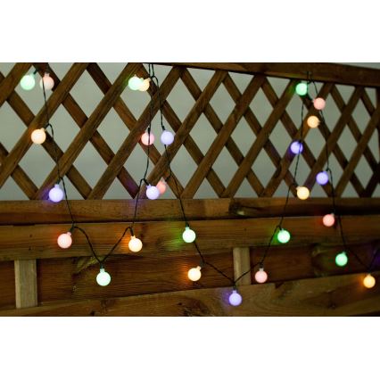 LED RGB solarni lanac PARTY 30xLED/1,2V 400 mAh 3,9 m IP44