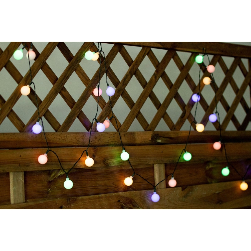 LED RGB solarni lanac PARTY 30xLED/1,2V 400 mAh 3,9 m IP44