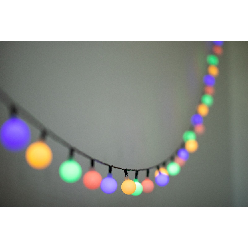 LED RGB solarni lanac PARTY 30xLED/1,2V 400 mAh 3,9 m IP44