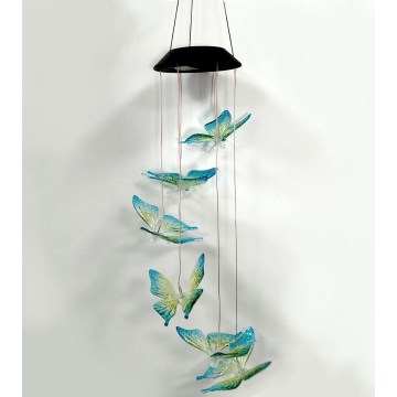 LED RGB solarno svetlo 6xLED/1,2V 300 mAh IP44 leptir