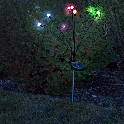 LED RGB solarno svetlo FIORINI 8xLED/1,2V 600 mAh IP44 crna