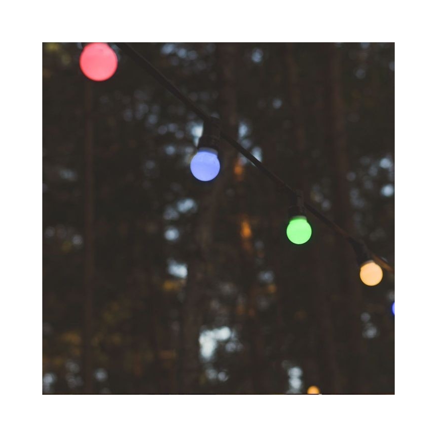 LED RGB Spoljni niz STRING 13 m 15xLED/0,5W/230V IP44 + daljinski upravljač