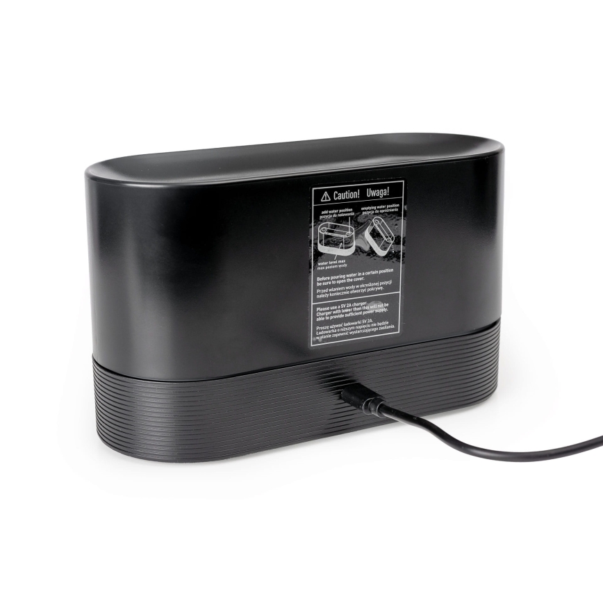 LED RGB ultrazvučni aroma difuzer i ovlaživač vazduha sa pozadinskim osvetljenjem 180 ml crna