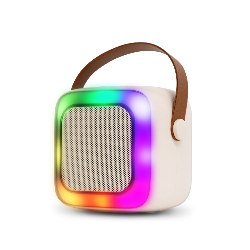 CONNECT IT CSP-1010-BG - LED RGB zvučnik sa bežičnim mikrofonima 2Mic 5 W/1200 mAh + 2x 400 mAh krem/zlatna