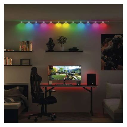 LED RGBIC+CCT dekorativni lanac sa spot osvetljenjem GoSmart - proširenje 4xLED/7W/230V 85 cm Wi-Fi Tuya