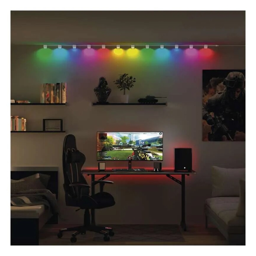 LED RGBIC+CCT dekorativni lanac sa spot osvetljenjem GoSmart - proširenje 4xLED/7W/230V 85 cm Wi-Fi Tuya