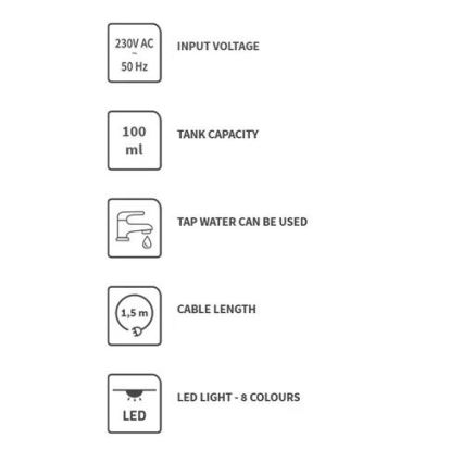 LED RGBW Aroma difuzer LED/8W/230V 100 ml sova