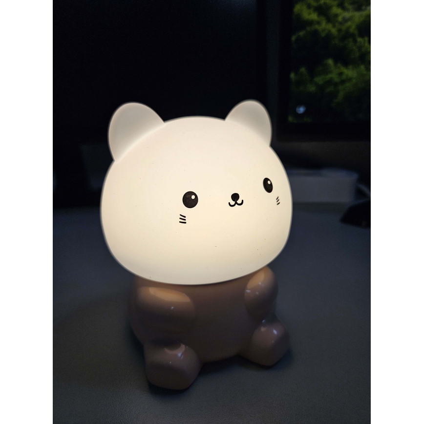 LED RGBW Dečija lampa na dodir LED/1W/5V USB 1200 mAh mačka