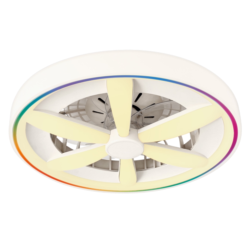 LED RGBW prigušiva plafonska svetiljka sa ventilatorom MALAWI LED/48W/230V 3000-6500K bela + daljinski upravljač