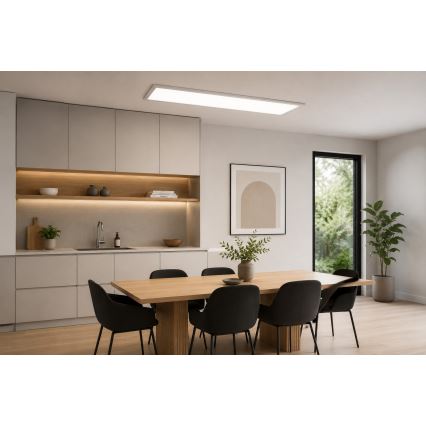 LED RGBW prigušiva površinski montiran panel LED/13,5W/230V 3000-6500K 29,5x59,5 cm bela + daljinski upravljač