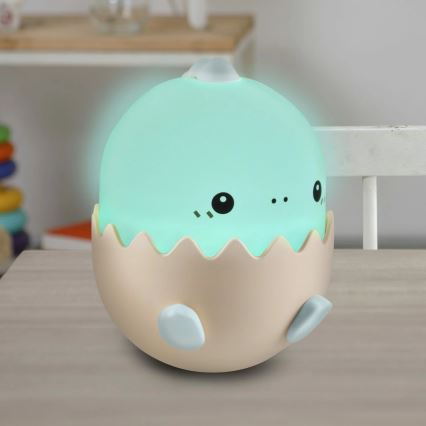 LED RGBW prigušiva dečija dodirna lampa BABY DINO LED/0,75W/5V USB 1200 mAh plava