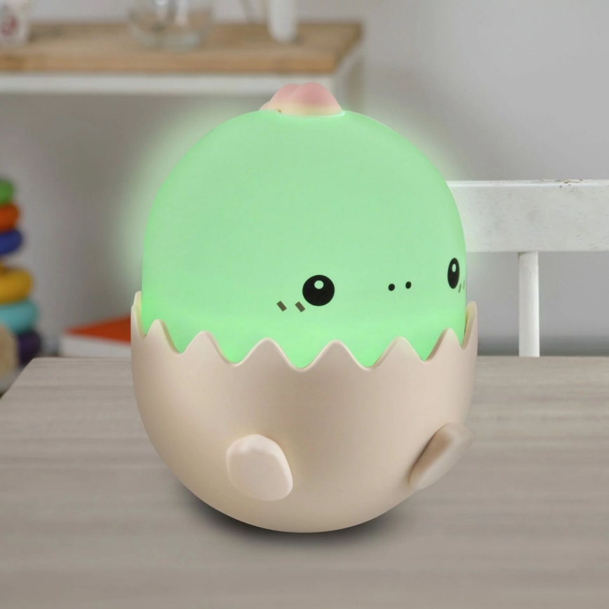 LED RGBW prigušiva dečija dodirna lampa BABY DINO LED/0,75W/5V USB 1200 mAh ružičasta