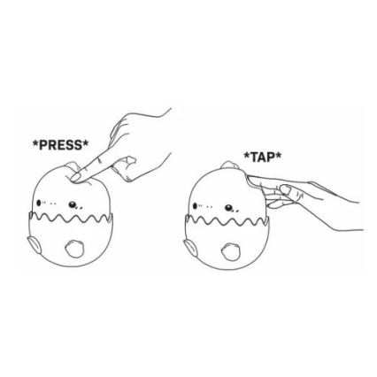 LED RGBW prigušiva dečija dodirna lampa BABY DINO LED/0,75W/5V USB 1200 mAh ružičasta