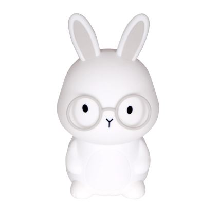 LED RGBW prigušiva dečija dodirna lampa FLORKA LED/1W/5V USB 1200 mAh zec bela/siva