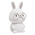 LED RGBW prigušiva dečija dodirna lampa FLORKA LED/1W/5V USB 1200 mAh zec bela/siva